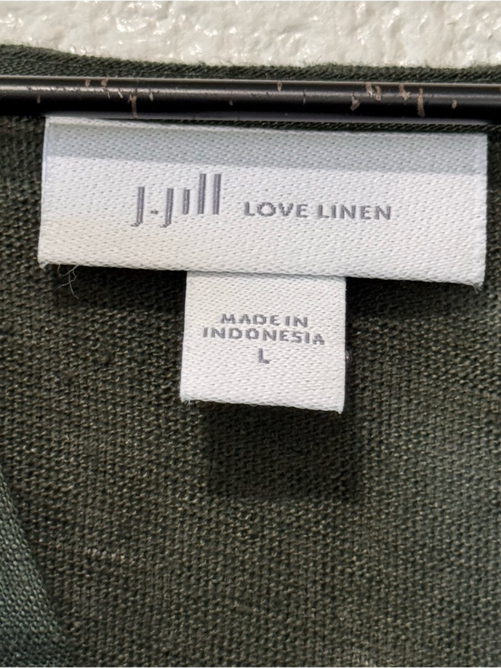 J Jill Love Linen Olive Green Tunic Top - Picture 6 of 7